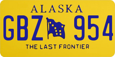 AK license plate GBZ954
