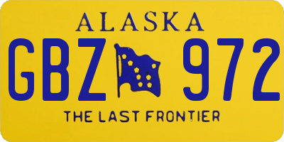 AK license plate GBZ972