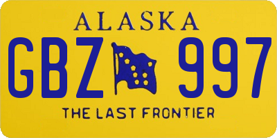 AK license plate GBZ997
