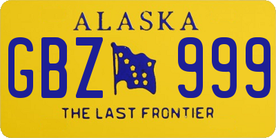 AK license plate GBZ999