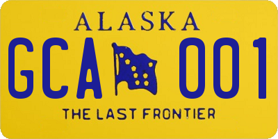AK license plate GCA001