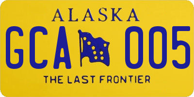 AK license plate GCA005
