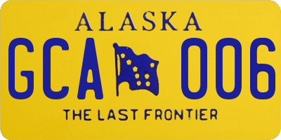 AK license plate GCA006