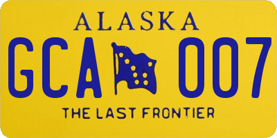 AK license plate GCA007
