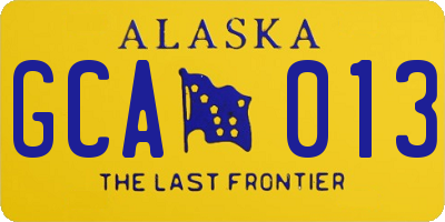 AK license plate GCA013
