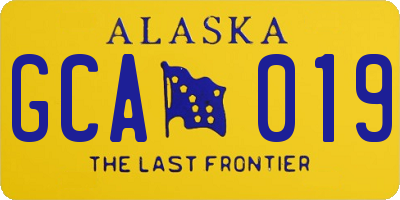 AK license plate GCA019