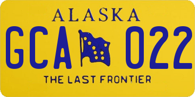 AK license plate GCA022