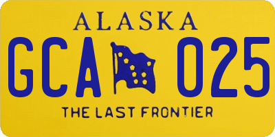 AK license plate GCA025