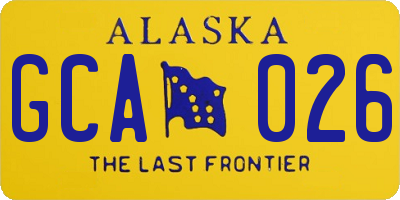 AK license plate GCA026