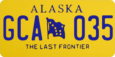 AK license plate GCA035