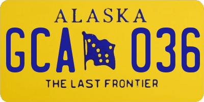 AK license plate GCA036