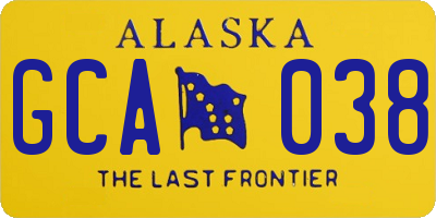 AK license plate GCA038