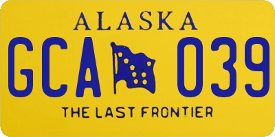 AK license plate GCA039