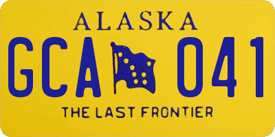 AK license plate GCA041