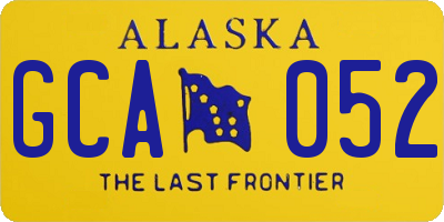 AK license plate GCA052
