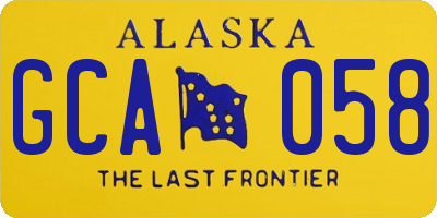 AK license plate GCA058