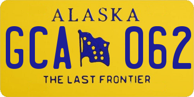 AK license plate GCA062