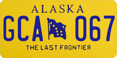 AK license plate GCA067