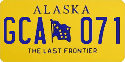 AK license plate GCA071