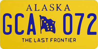 AK license plate GCA072