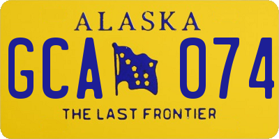 AK license plate GCA074