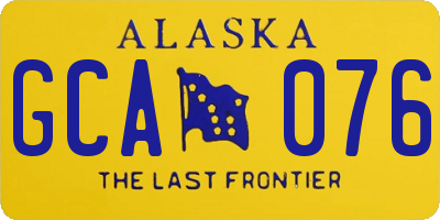 AK license plate GCA076