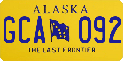 AK license plate GCA092