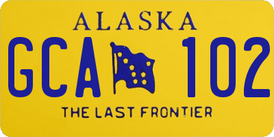 AK license plate GCA102