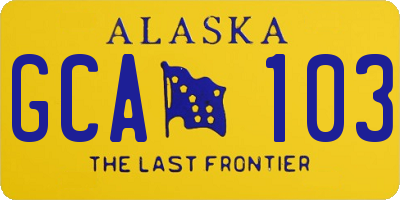 AK license plate GCA103