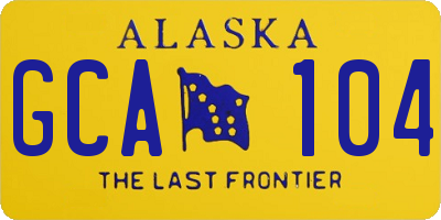 AK license plate GCA104