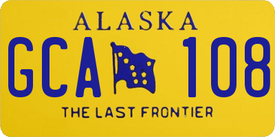 AK license plate GCA108