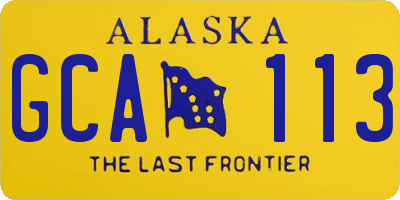 AK license plate GCA113