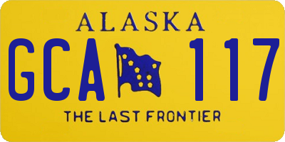 AK license plate GCA117