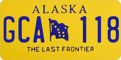 AK license plate GCA118