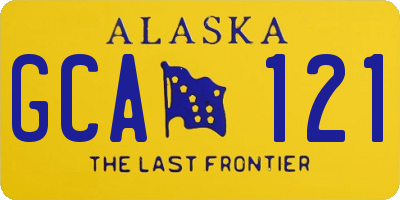 AK license plate GCA121