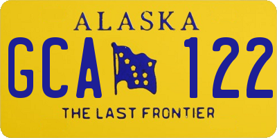 AK license plate GCA122