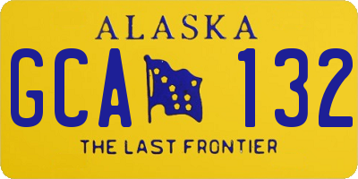 AK license plate GCA132