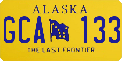 AK license plate GCA133