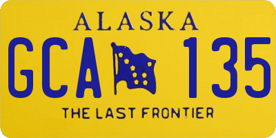 AK license plate GCA135