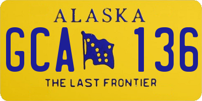 AK license plate GCA136