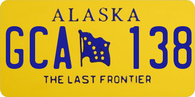 AK license plate GCA138