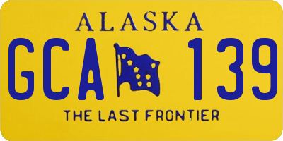 AK license plate GCA139