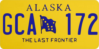 AK license plate GCA172