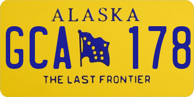 AK license plate GCA178