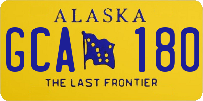 AK license plate GCA180