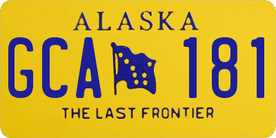 AK license plate GCA181