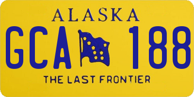 AK license plate GCA188