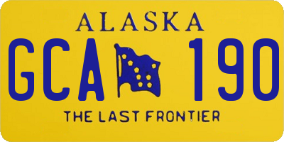 AK license plate GCA190