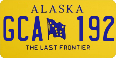 AK license plate GCA192