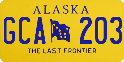 AK license plate GCA203